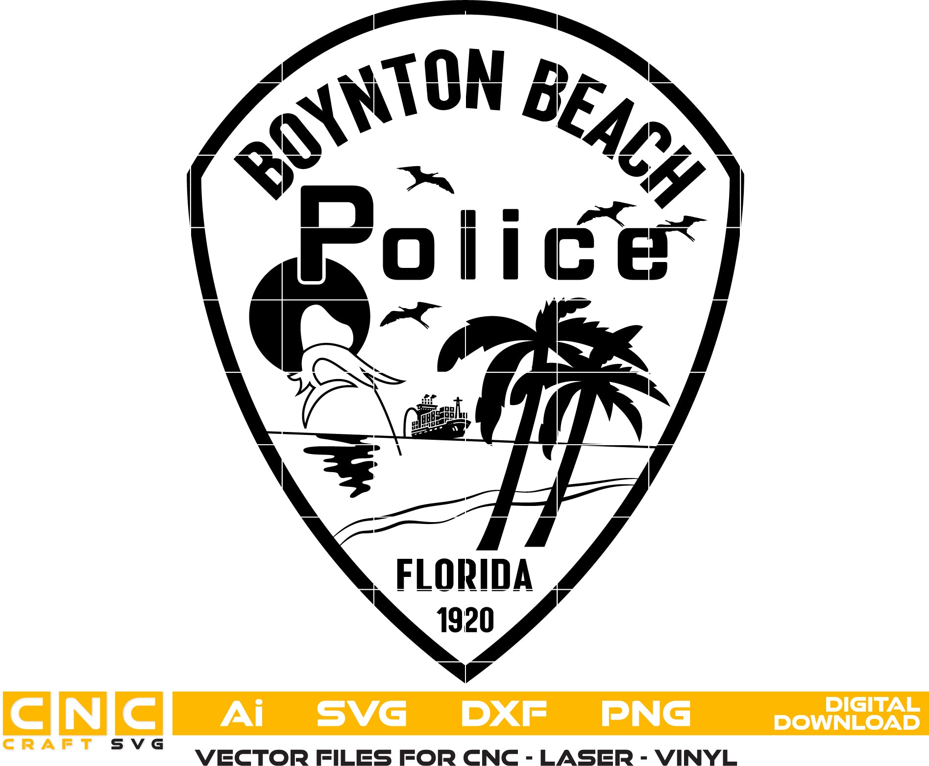 Boynton Beach Police Badge Vector art Digital file