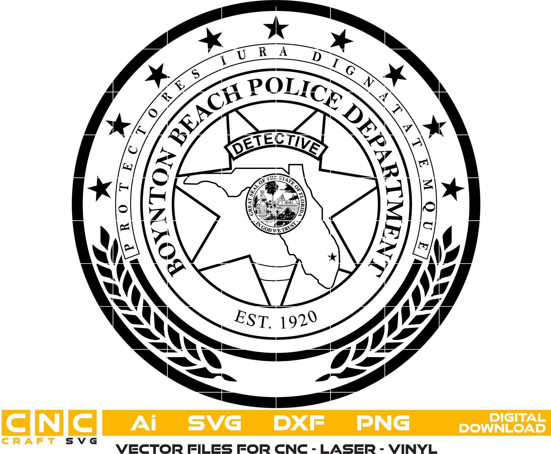 Boynton Beach Police Detective Patch Vector art Digital file