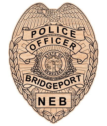 bridgeport police officer badge svg, bridgeport nebraska police badge vector, bridgeport police svg emblem, nebraska police badge svg file, bridgeport law enforcement badge svg