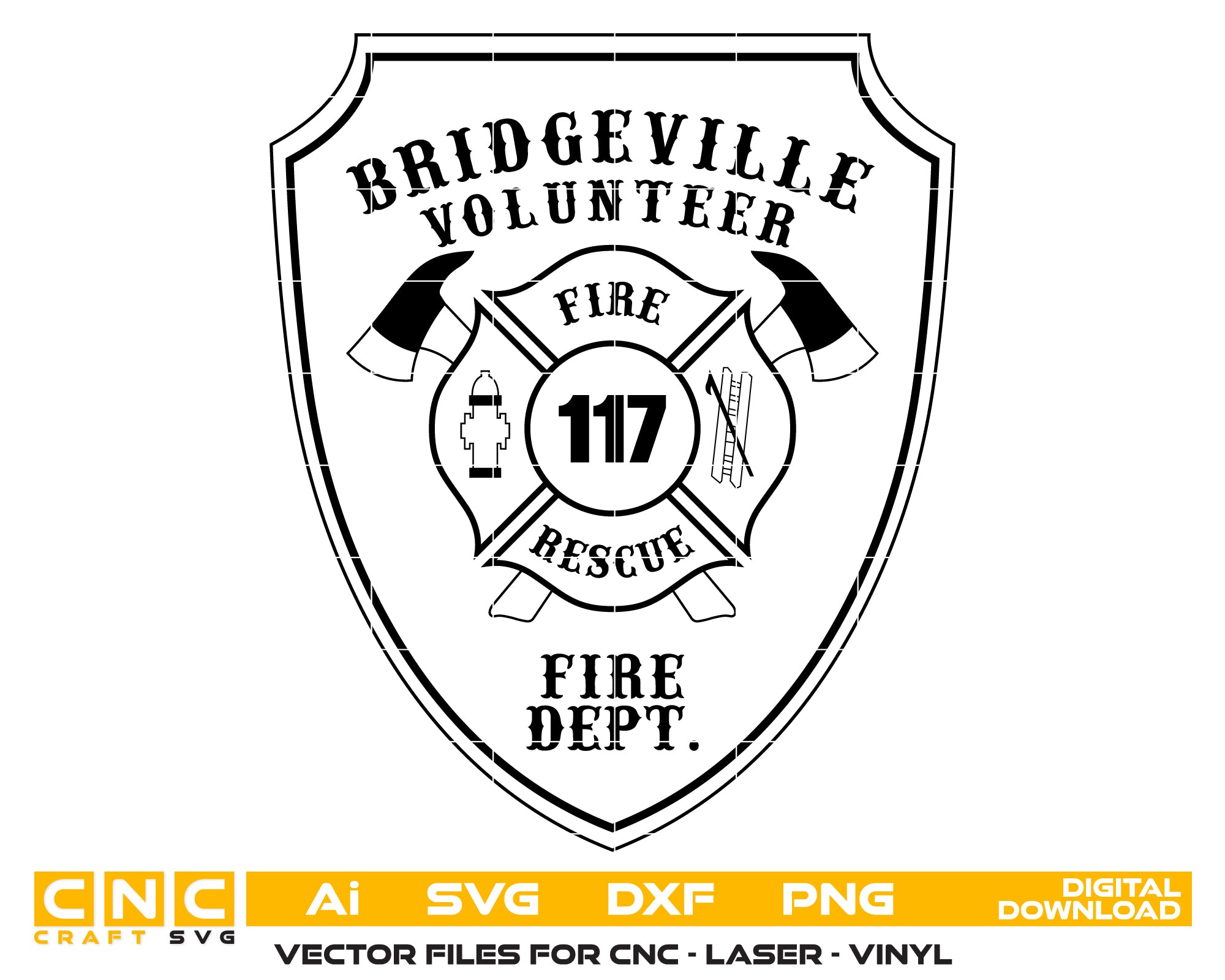 Bridgeville Volunteer Fire Department Patch SVG, Bridgeville VFD Patch Vector, Fire Department Patch SVG, Bridgeville Fire Patch Emblem, Firefighter Patch Vector File