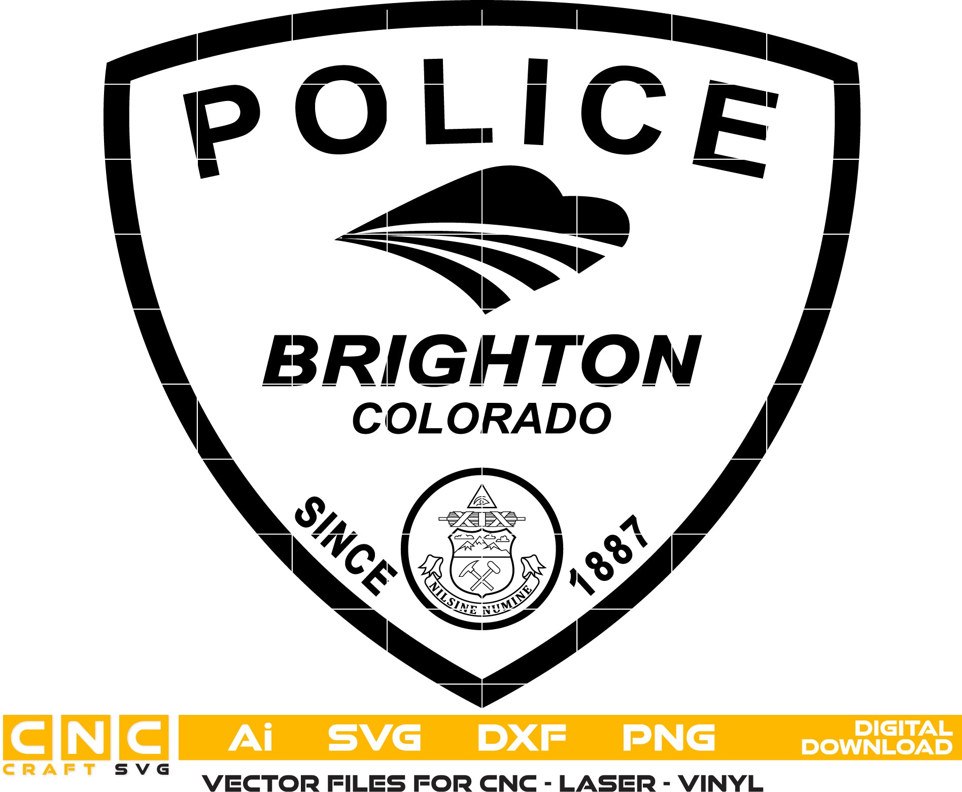 Brighton Colorado Police Badge Vector art Digital file