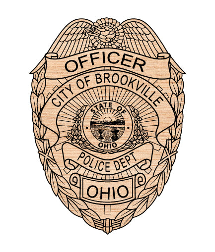 Brookville Police Department Badge SVG, Brookville Ohio Police Badge Vector, Brookville Police Emblem SVG, Ohio Police Badge Vector, Brookville Law Enforcement Badge
