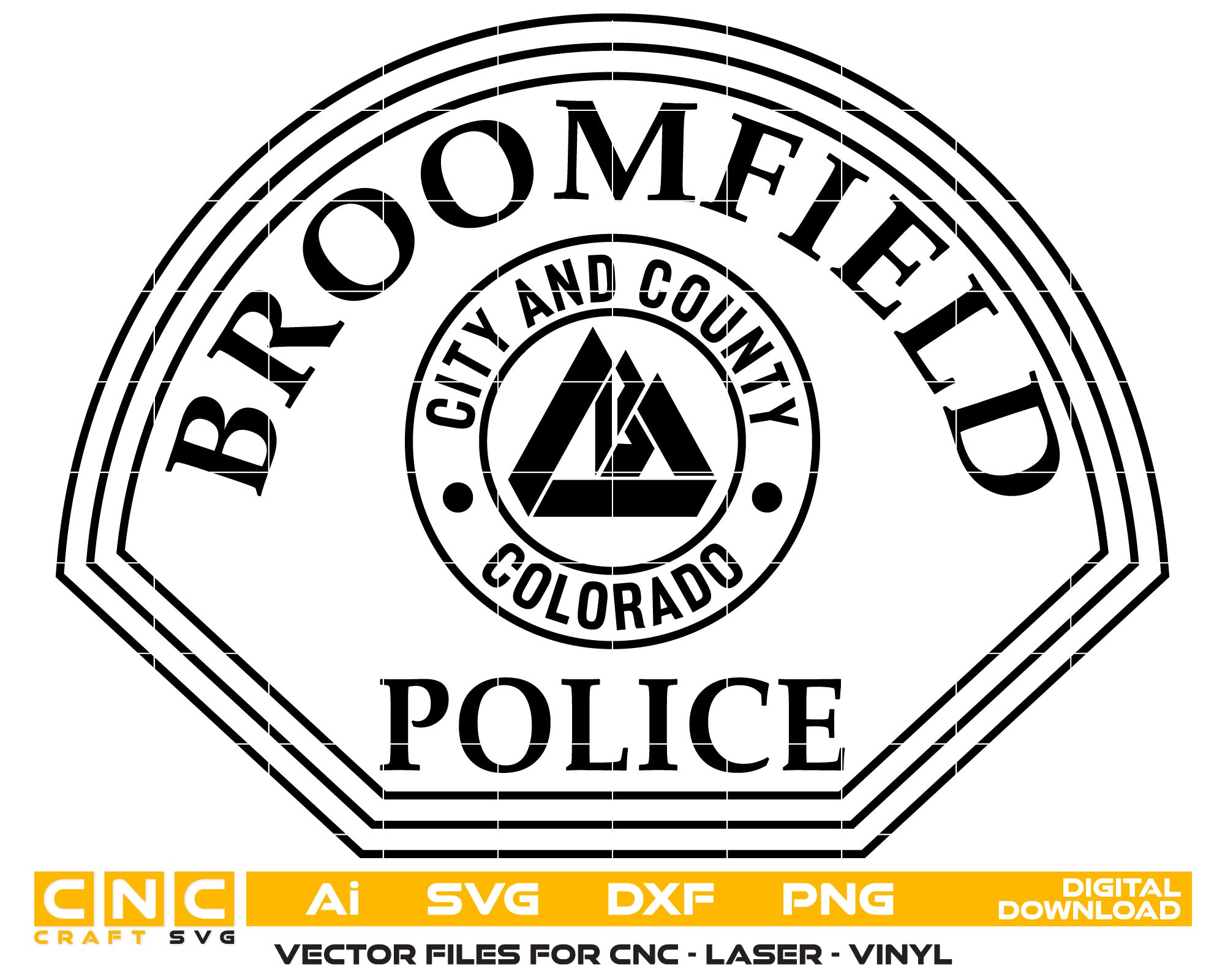 Broomfield Police Logo Vector Art, Ai,SVG, DXF, PNG, Digital Files
