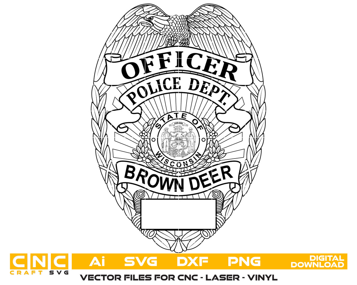 Brown Deer Wisconsin Police Officer Badge