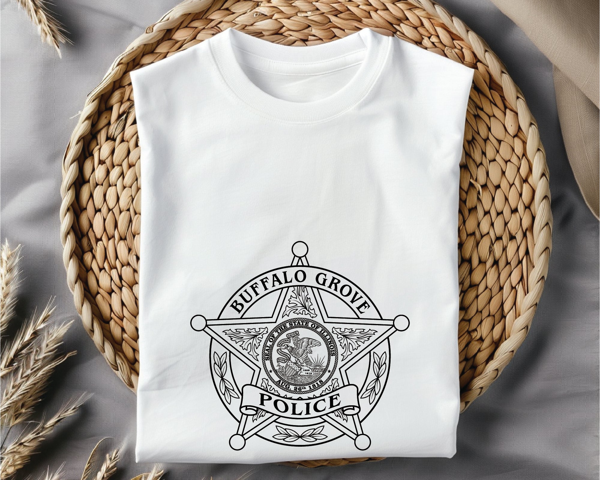 Buffalo Grove Police Badge SVG, Illinois Police Badge Vector, Buffalo Grove Police Logo, Law Enforcement Badge SVG, Police Emblem Vector, Buffalo Grove SVG File, Police Badge for Engraving, Illinois Law Enforcement Design