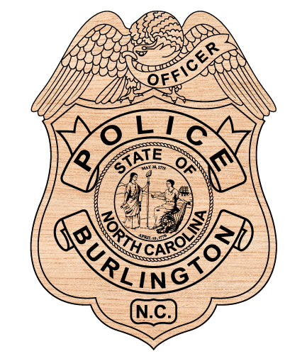 Burlington Police Officer Badge SVG, North Carolina Police Badge Vector, Burlington NC Badge Emblem, Police Officer Badge SVG, Law Enforcement Badge Vector File