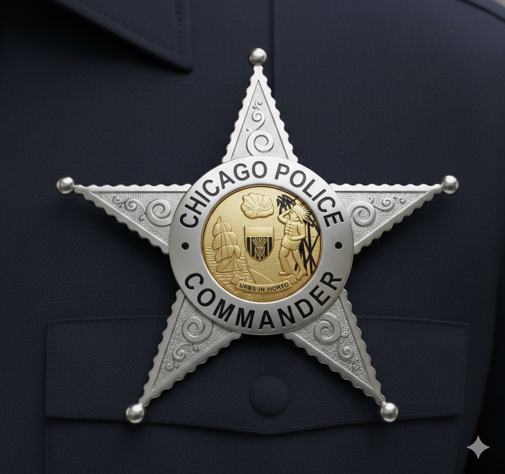 Police Commander Pin Chicago Police Commander Badge SVG – Law Enforcement Emblem