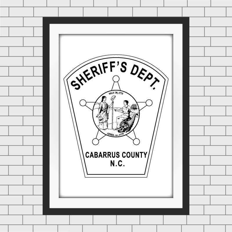 Cabarrus County Sheriff Patch SVG, Sheriff Office Patch Vector, Cabarrus NC Badge SVG, Law Enforcement Patch File, Sheriff Patch for CNC, North Carolina Sheriff Vector
