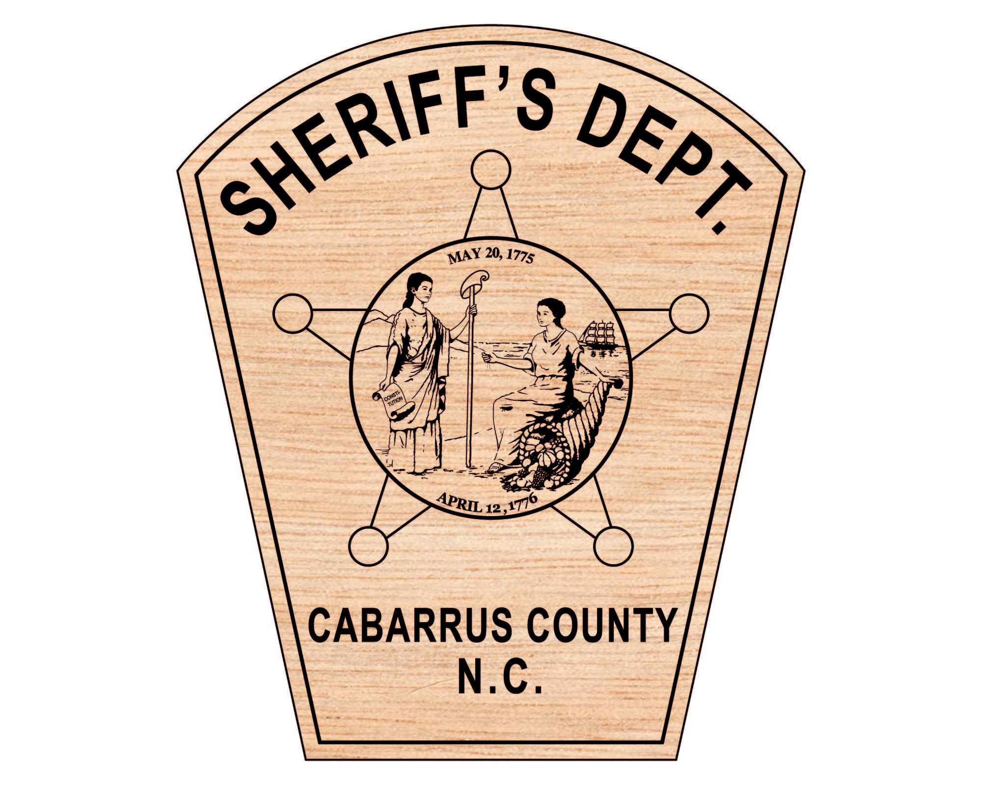 Cabarrus County Sheriff Patch SVG, Sheriff Office Patch Vector, Cabarrus NC Badge SVG, Law Enforcement Patch File, Sheriff Patch for CNC, North Carolina Sheriff Vector