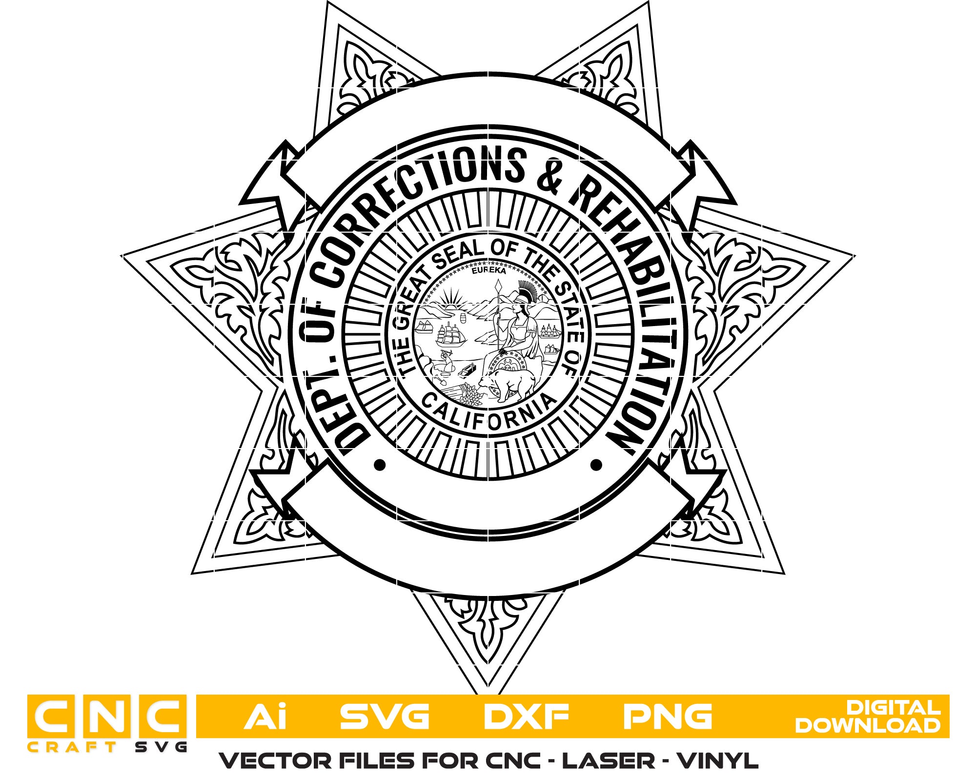 California Dept. of Corrections & Rehabilitation Vector Art, Ai,SVG, DXF, PNG, Digital Files