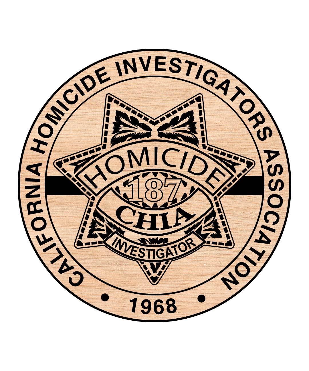 California Homicide Investigators Badge SVG, CHIA Badge Vector, Investigator Badge SVG, Law Enforcement Investigator Emblem, Police Investigator Badge Vector, Engraving Badge File