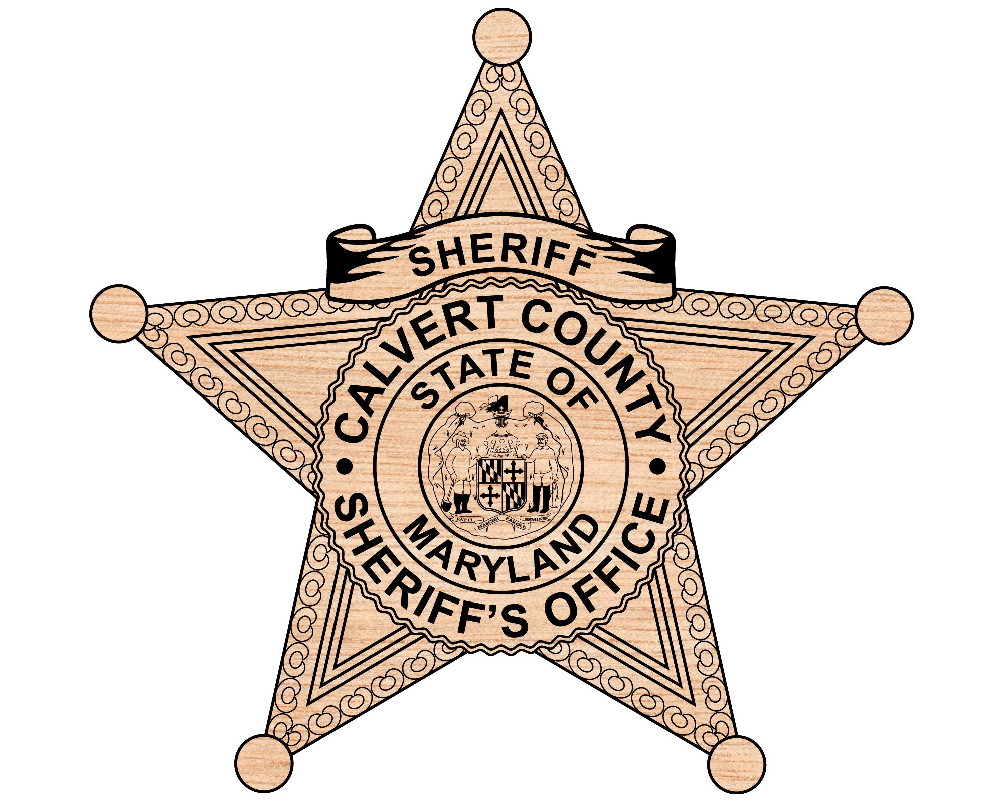 Calvert County Sheriff’s Badge SVG, Maryland Sheriff Badge Vector, Calvert County Law Enforcement Seal SVG, Sheriff Department Badge Design, Maryland Police Emblem