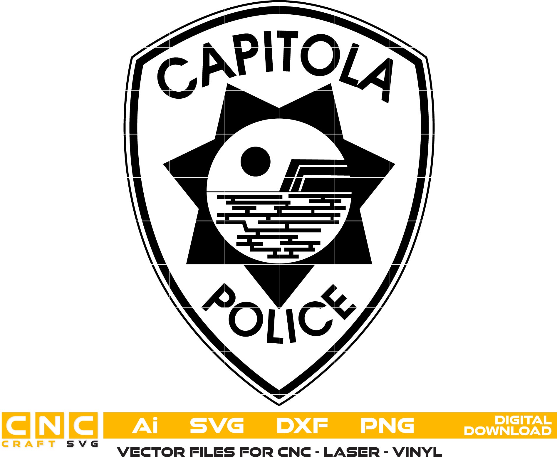 Capitola Police Badge, Capitola Badge, Capitola Vector art, Digital File