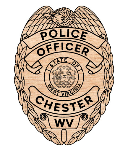 chester police officer badge svg, chester west virginia police badge vector, chester wv police svg emblem, west virginia law enforcement badge svg, #support