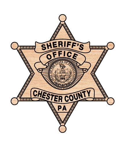 Chester County Sheriff Officer Badge SVG, Chester County Sheriff Badge Vector, Pennsylvania Sheriff Badge SVG, Chester County Law Enforcement Emblem, Sheriff Officer Badge PA