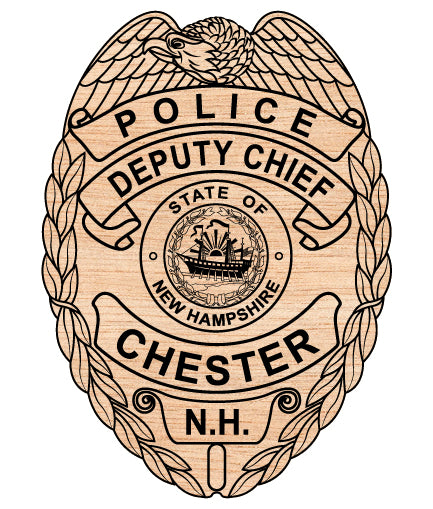 Chester Police Deputy Chief Badge SVG, Chester NH Police Badge Vector, New Hampshire Police Emblem SVG, Deputy Chief Police Badge Vector, Chester Law Enforcement Badge