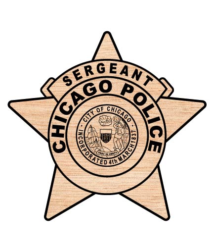 Chicago Police Sergeant Sheriff Badge SVG, Chicago Police Badge Vector, Illinois Police Sergeant Emblem SVG, Chicago Law Enforcement Badge, Chicago Police Sheriff Badge