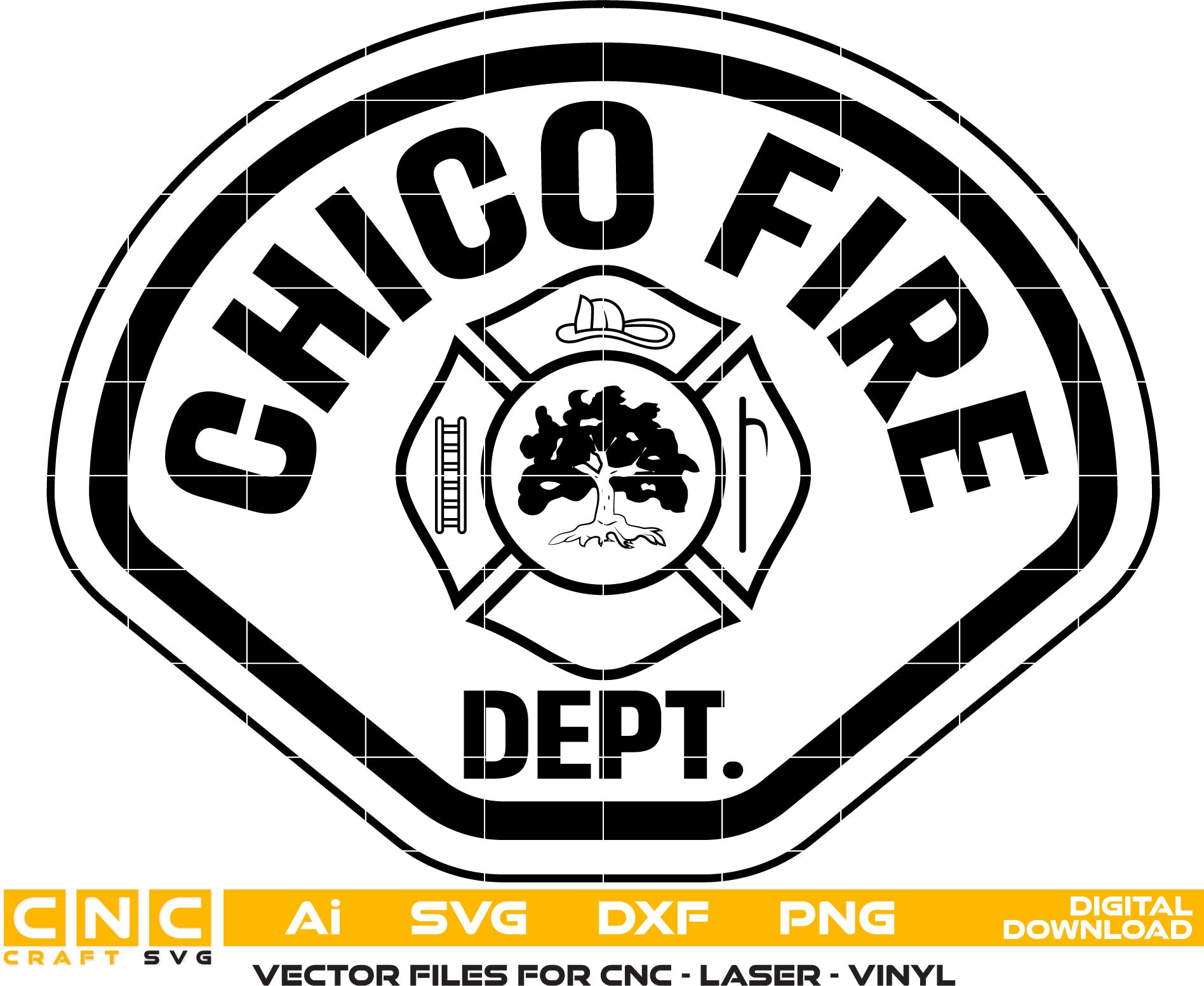 Chico Fire Dept. Badge, Chico Fire Seal, Chico Fire Vector Art, Digital File