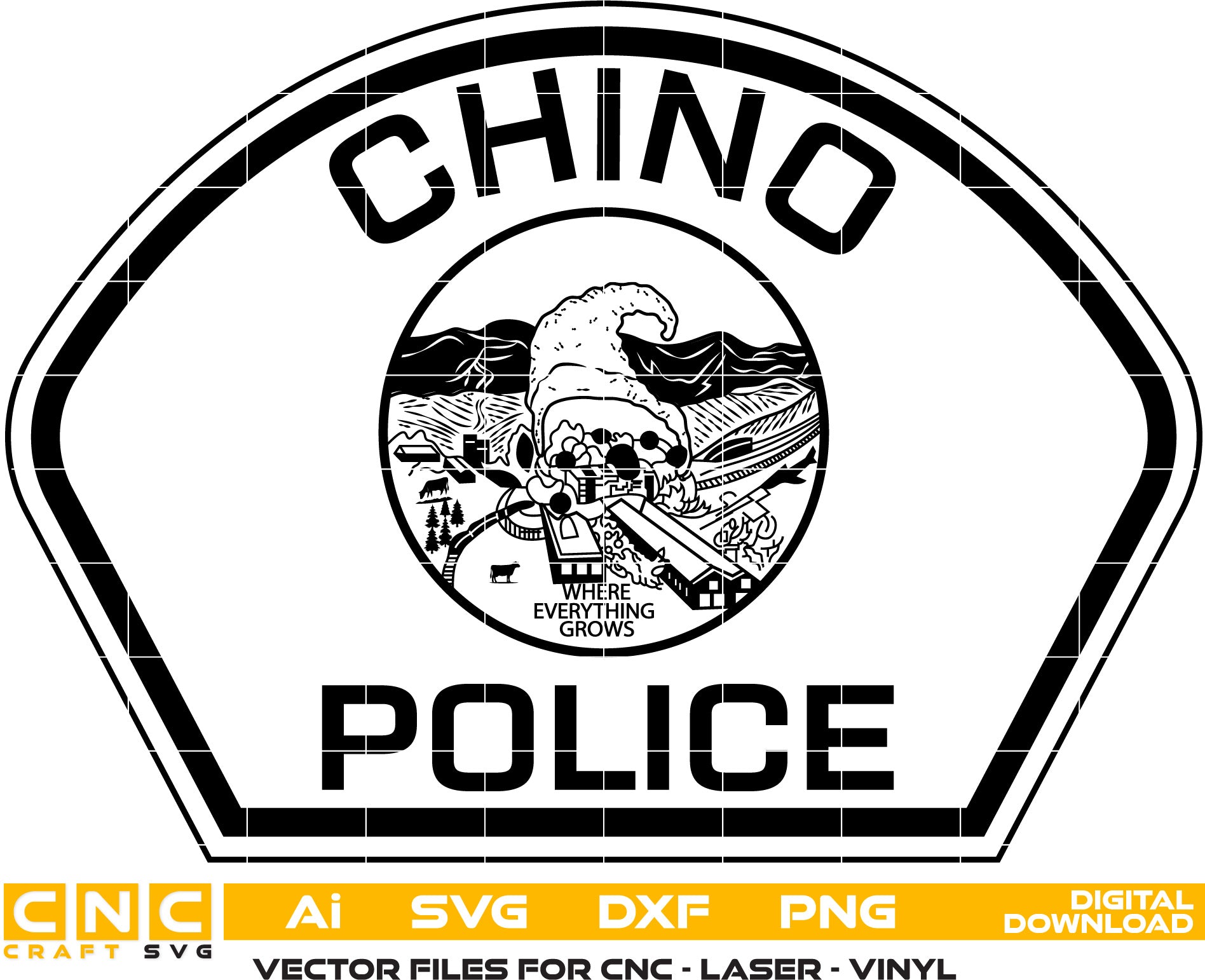 Chino Police Badge, Police Badge, Chino Police Logo, Vector art