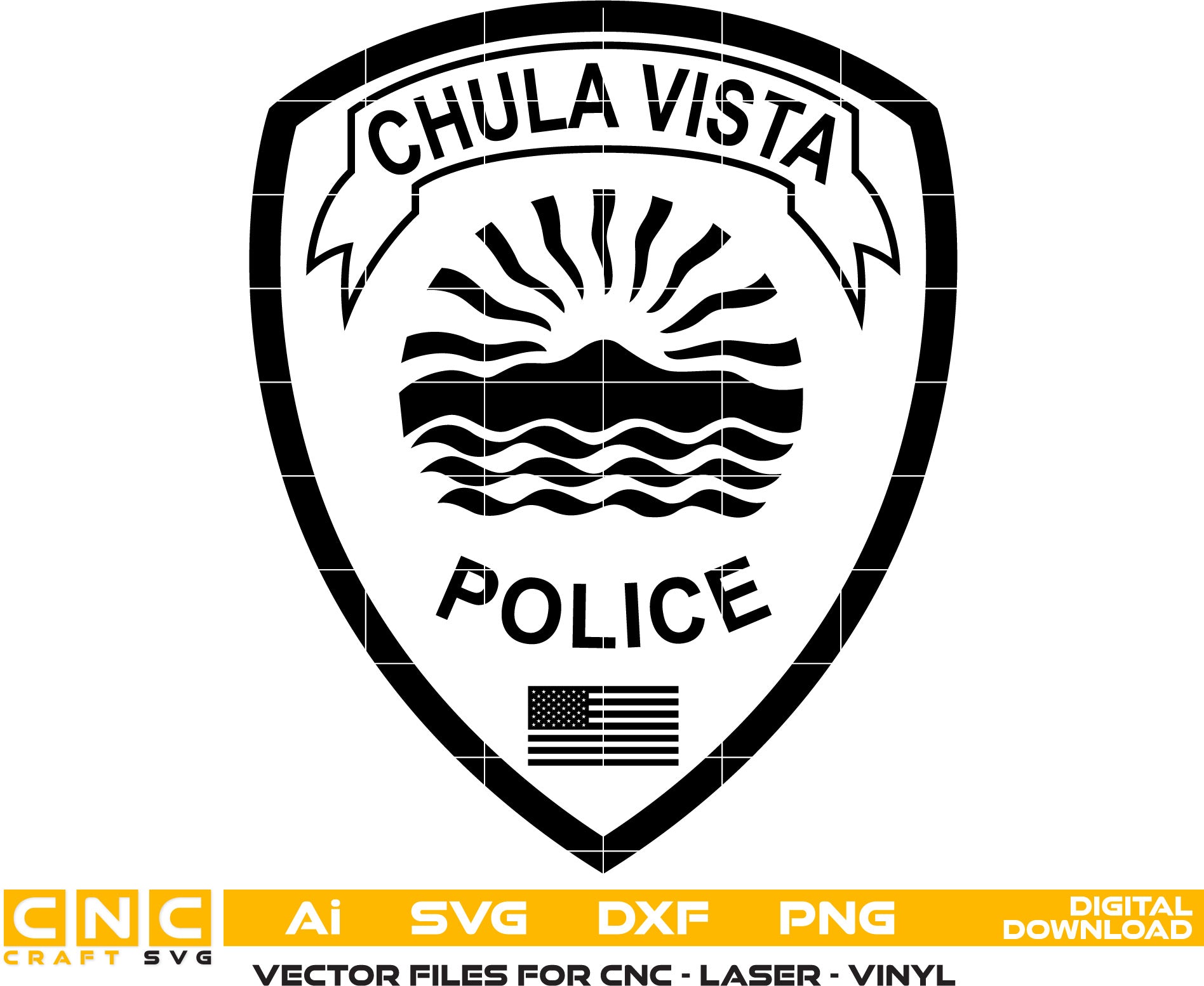 Chula Vista Police Badge, Chula Vista Police Logo. Chula Vista Police vector art