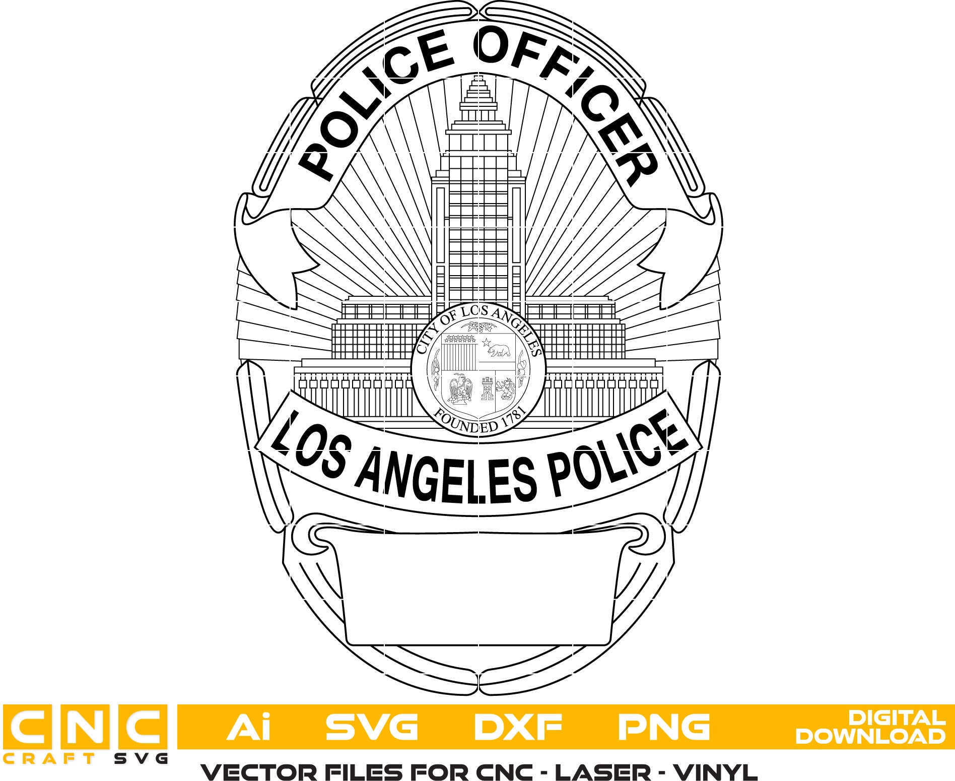 Los Angeles Police Badge  Vector file