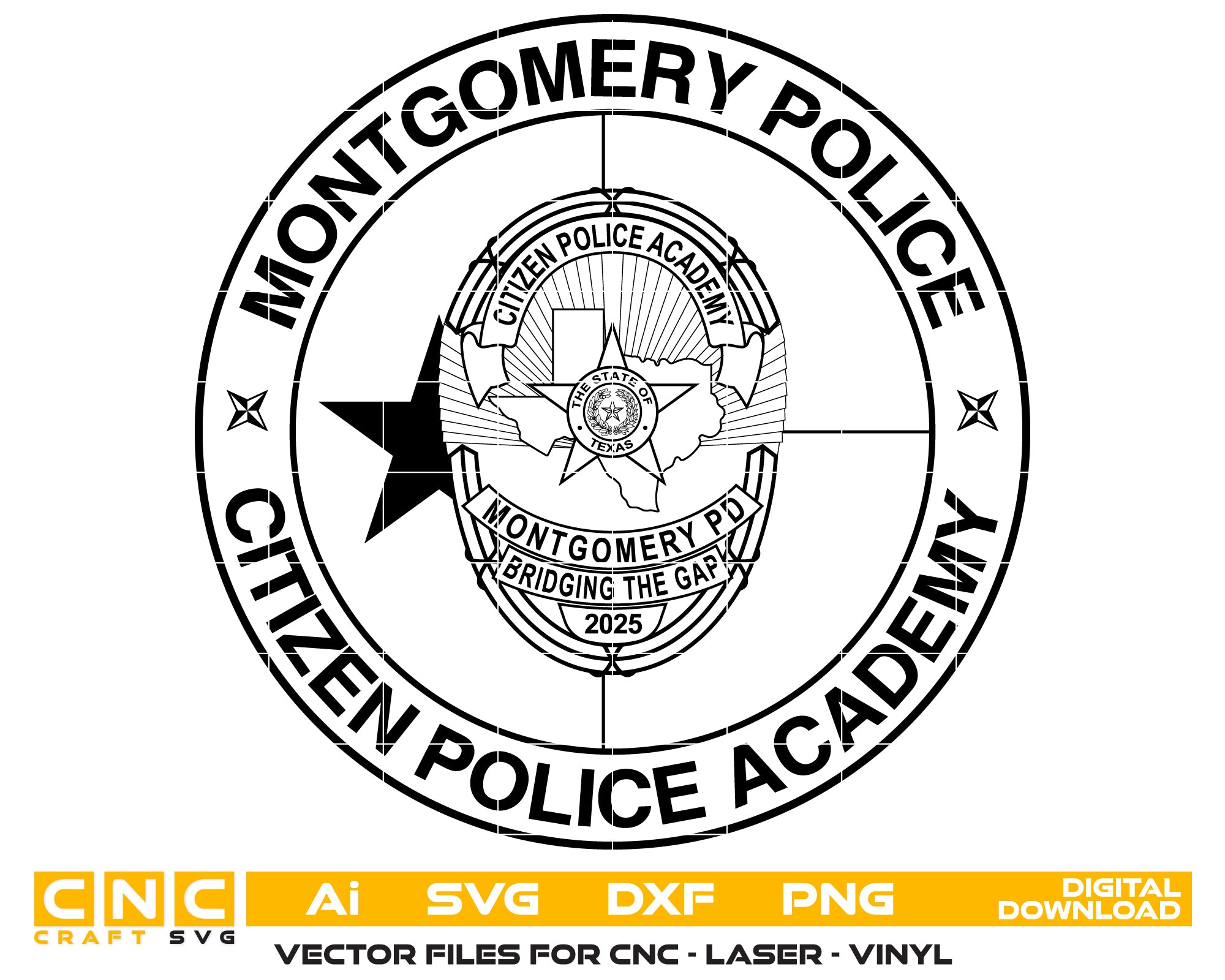 Citizens Police Academy, City of Montgomery Texas Police Logo