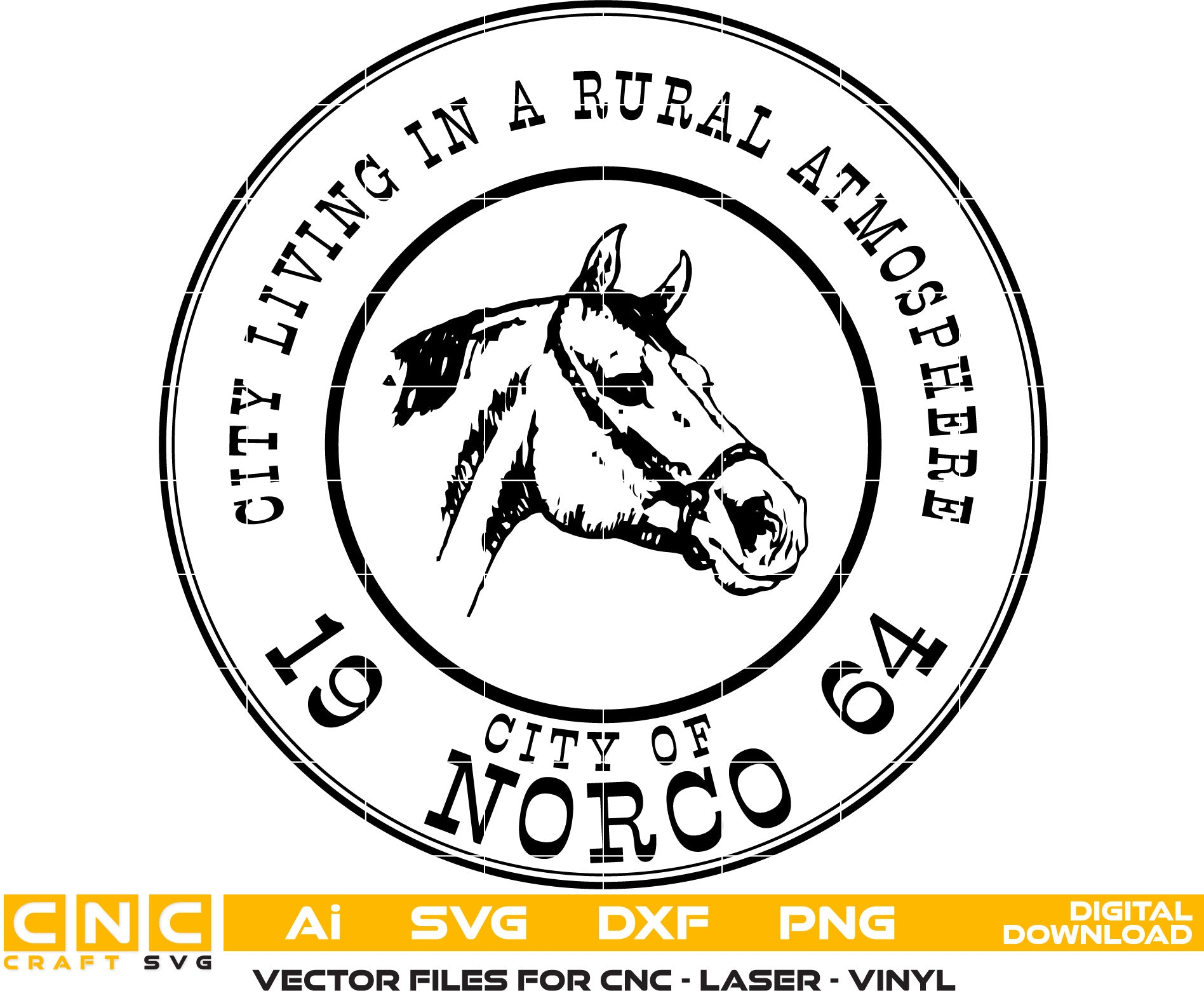 City of Norco Seal SVG, Norco City Seal Vector, City of Norco Emblem SVG, Municipal Seal Vector, City Logo SVG, Seal Engraving File