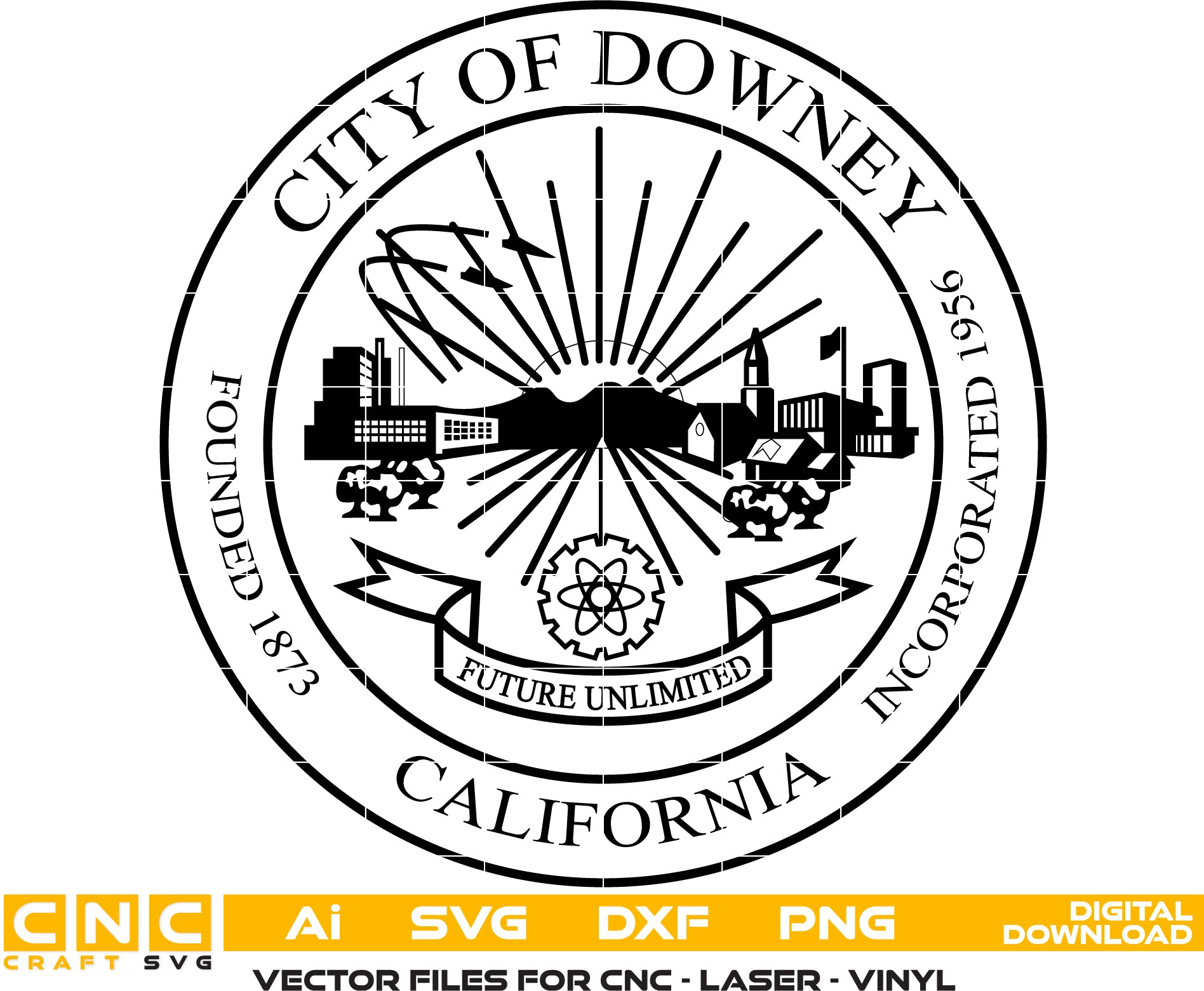 City Of Downey Seal Vector art Digital file