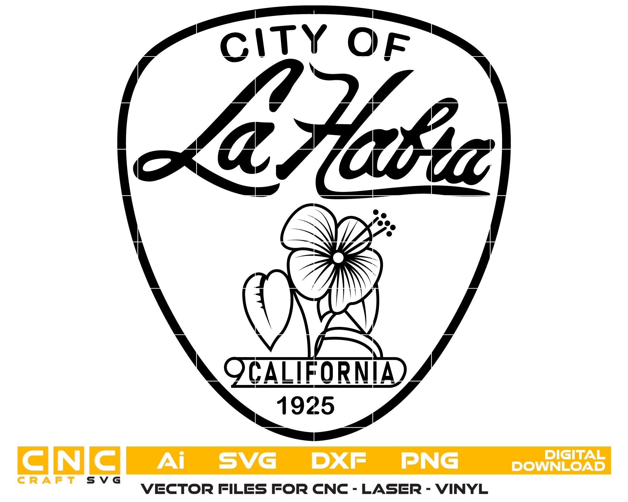 City Of Lahabta Seal California Vector art Svg, Dxf, Jpg, Png, and Ai files For laser engraving, woodworking, acrylic painting, and all printing machines.