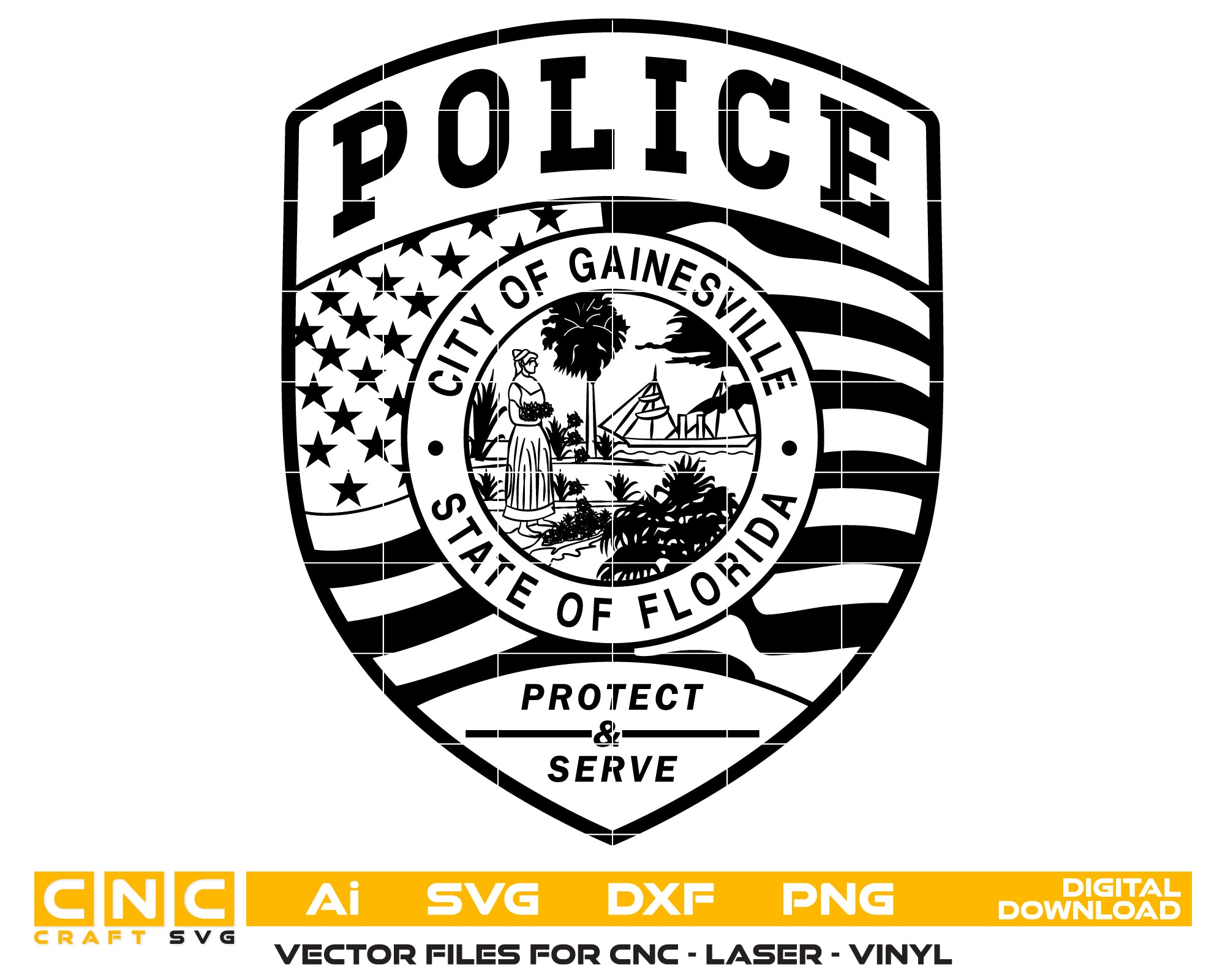 City Of Gainesville Police Patch SVG, Florida Police Patch Vector, Gainesville Police Department Patch, Law Enforcement Patch SVG, City Police Patch Vector