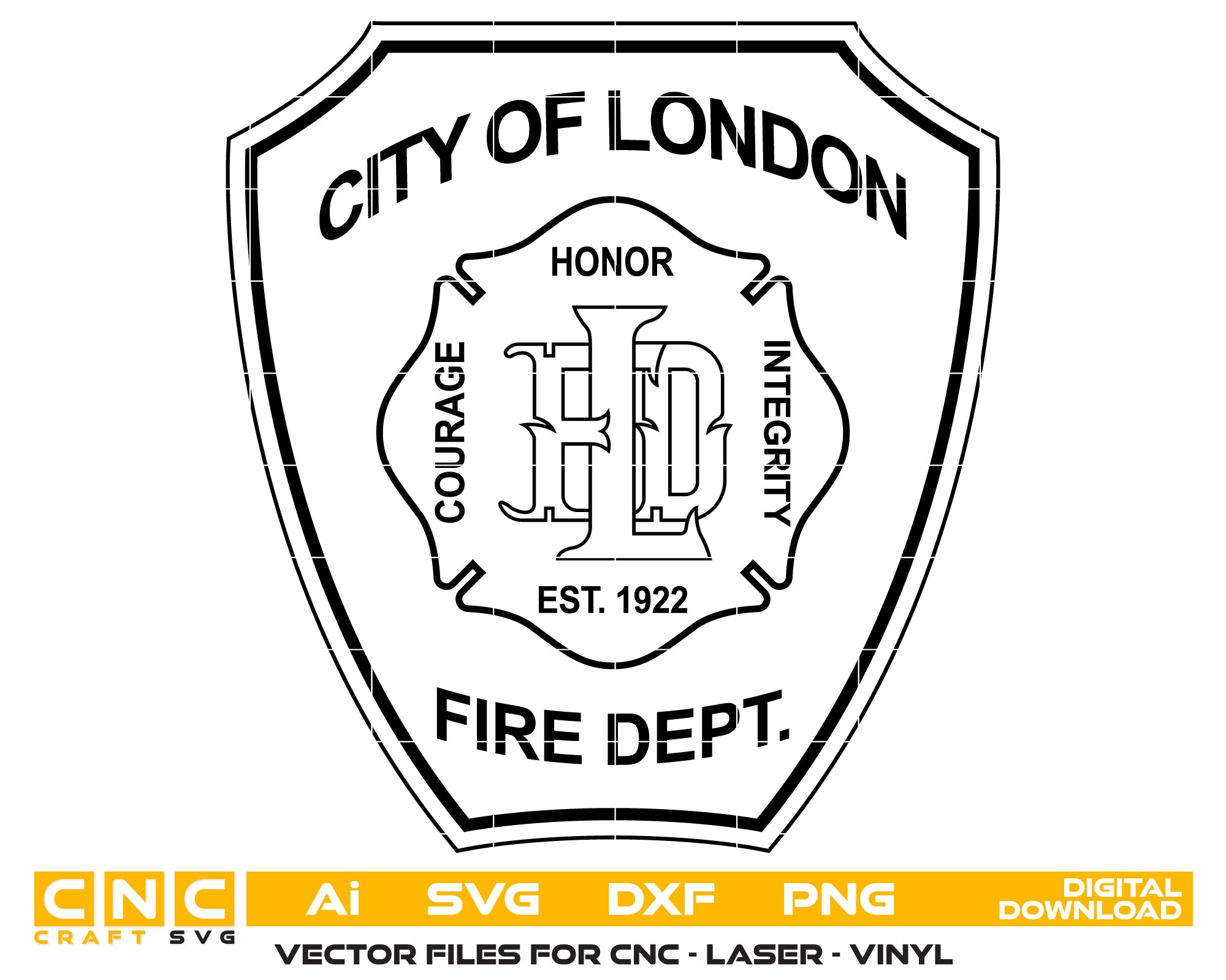 City Of London Fire Department Patch SVG, London Fire Department Patch Vector, Fire Department Badge SVG, Law Enforcement Style Patch, Firefighter Patch Vector