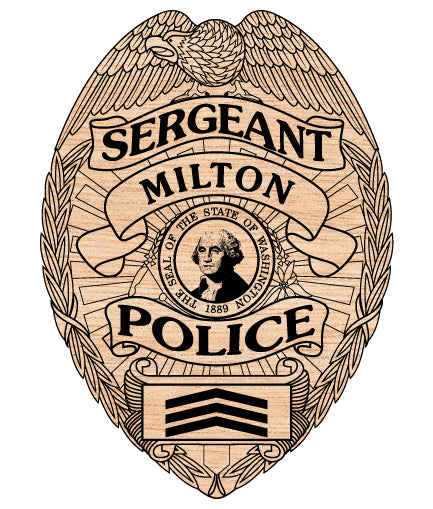 City Of Milton Police Sergeant Badge SVG, Police Sergeant Badge Vector, Milton Police Badge, Law Enforcement Badge SVG, City Police Badge Vector