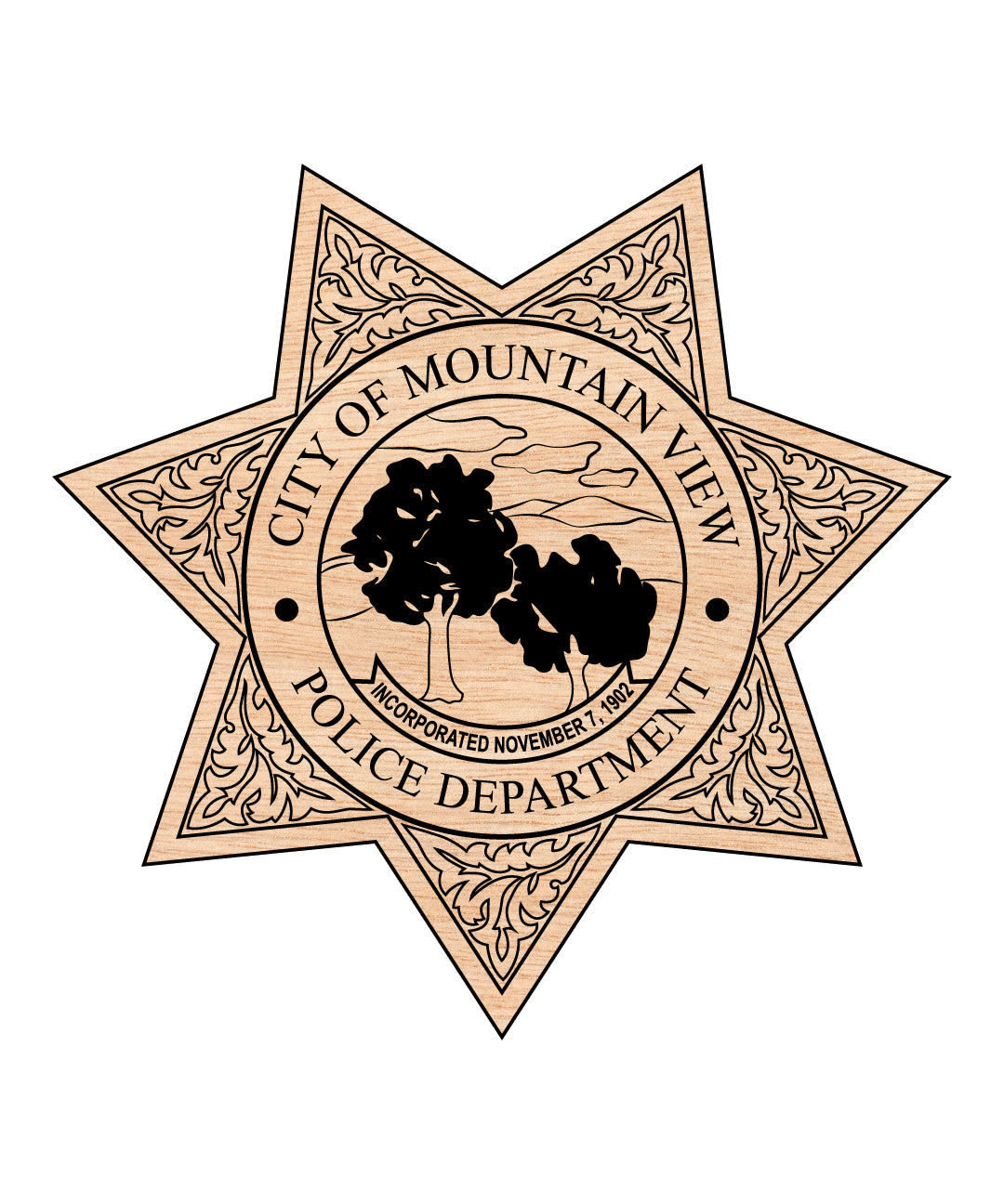 City Of Mountain View Police Department Badge SVG, California Police Badge Vector, Mountain View Police Department Badge, Law Enforcement Badge SVG, California Police Badge Vector