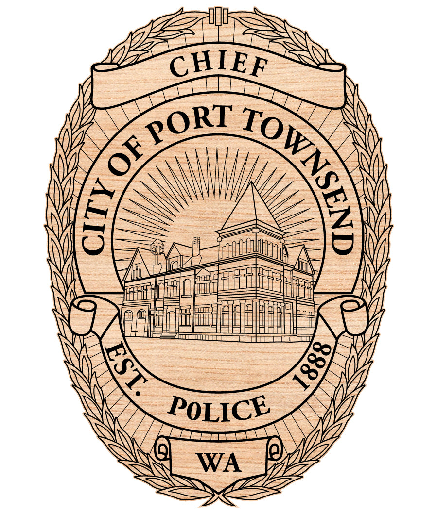 City Of Port Townsend Police Chief Badge SVG, Port Townsend Police Chief Badge Vector, Police Department Badge SVG, Law Enforcement Badge Vector, City Police Chief Badge SVG