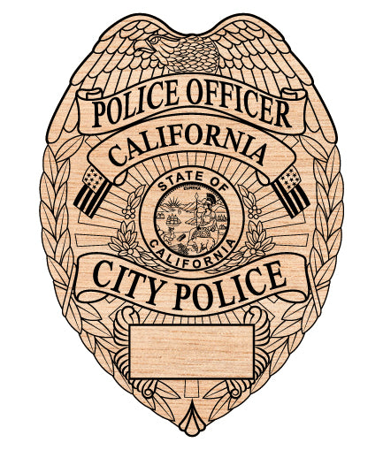 City Police Officer Badge California SVG, California Police Emblem Vector, City Police Badge SVG, California Law Enforcement Badge Vector, Police Officer Badge CA