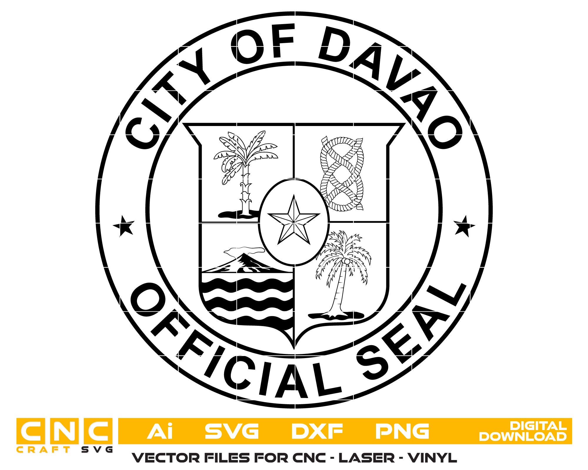 City of Davao Seal SVG, Davao City Emblem Vector, Official Davao Seal Design, Philippines City Seal SVG, Municipal Emblem Vector File