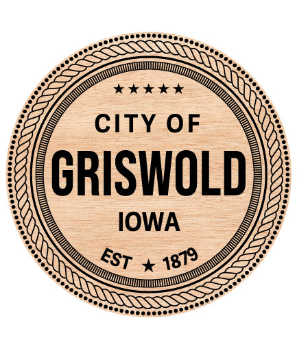 City of Griswold Iowa Seal SVG digital download, municipal emblem vector design for Cricut, Silhouette, CNC, engraving, and local government crafts.