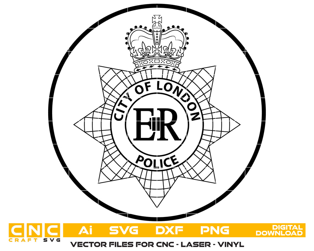 City of London Police Department Badge SVG, London Police Badge Vector