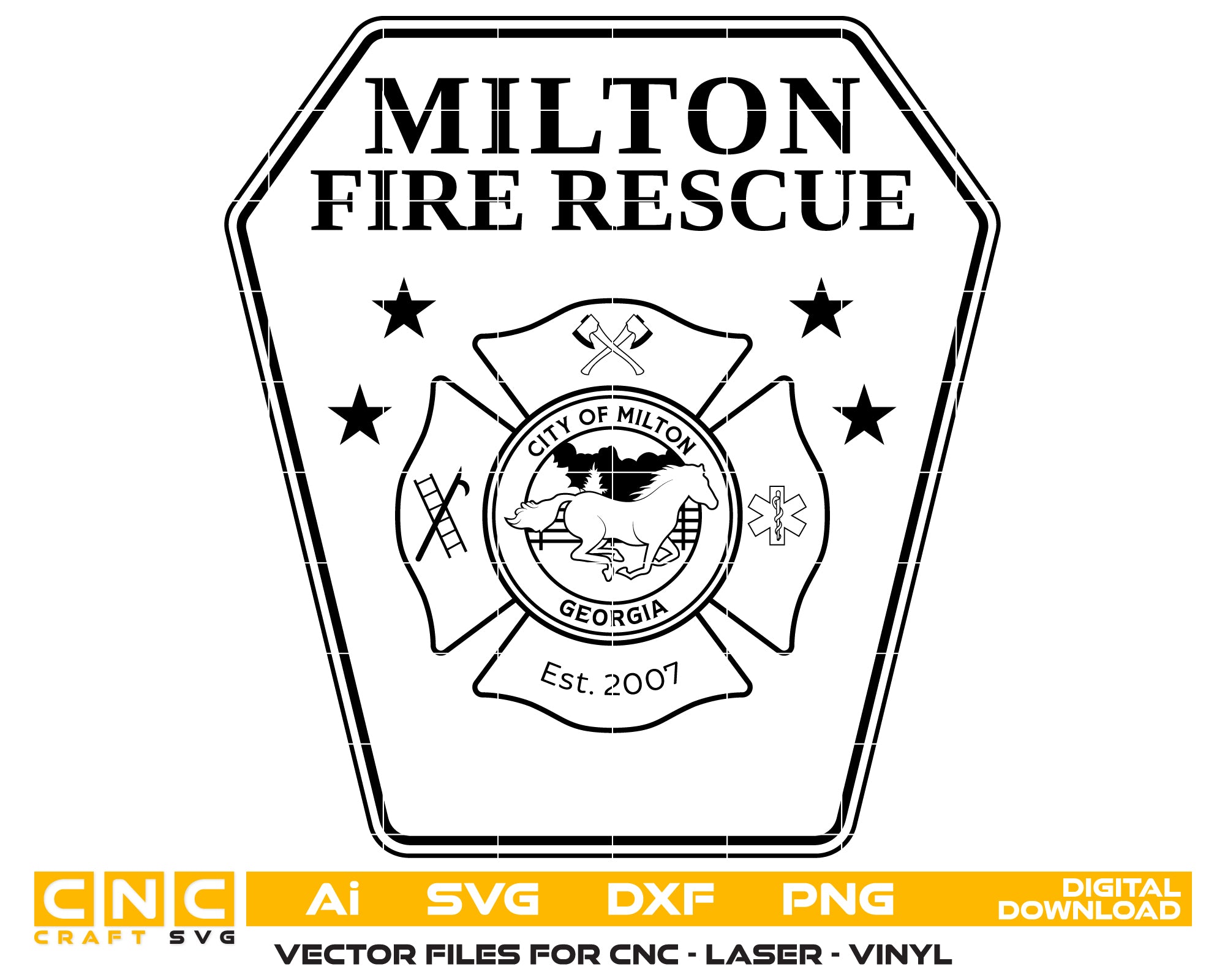 City of Milton Fire Department Badge SVG, Milton Firefighter Badge Vector, Milton Fire Department Emblem, Fire Department Badge SVG, Firefighter Badge Vector File