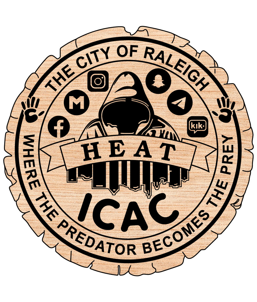 City of Raleigh HEAT ICAC Challenge Coin SVG, Raleigh HEAT ICAC Coin Vector, North Carolina Law Enforcement Challenge Coin, ICAC Coin SVG, Police Coin Vector File