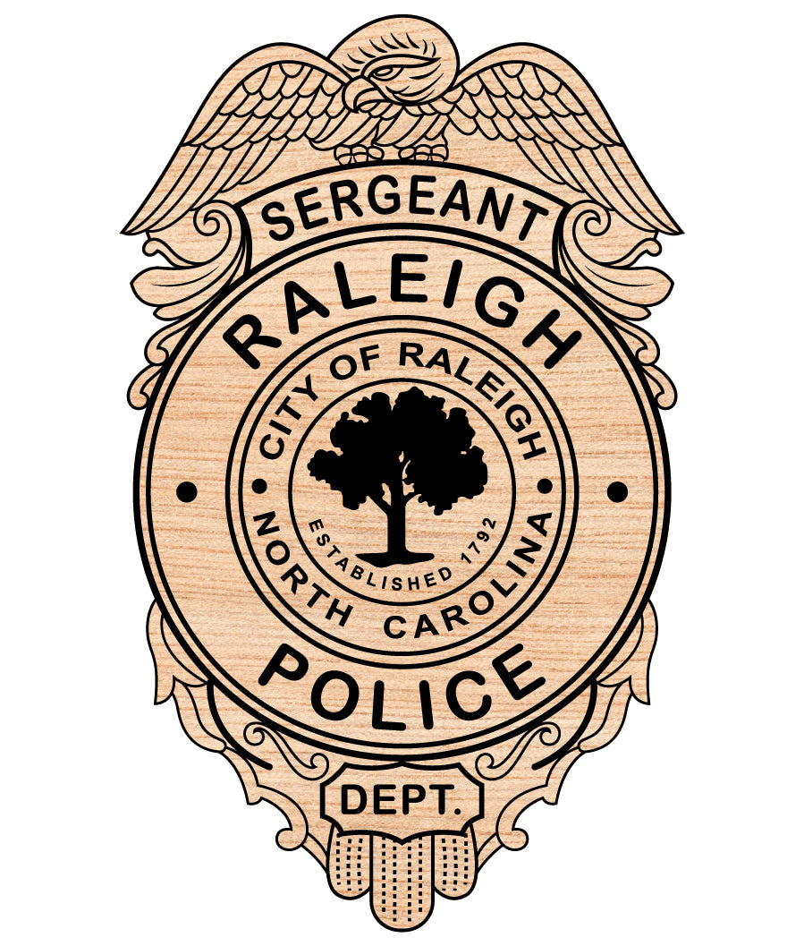 City of Raleigh Police Sergeant Badge SVG, North Carolina Police Sergeant Badge Vector, Raleigh Police Emblem, Police Badge SVG, Law Enforcement Badge Vector File