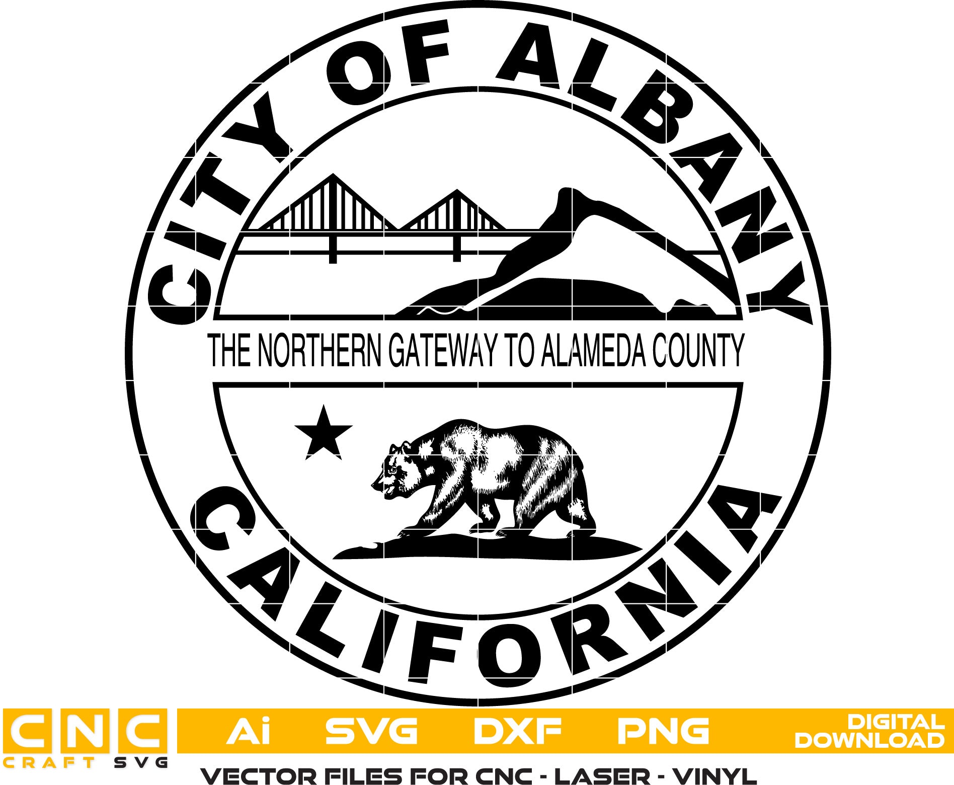 City of Albany Seal, California Seal Vector Art, Seal svg,