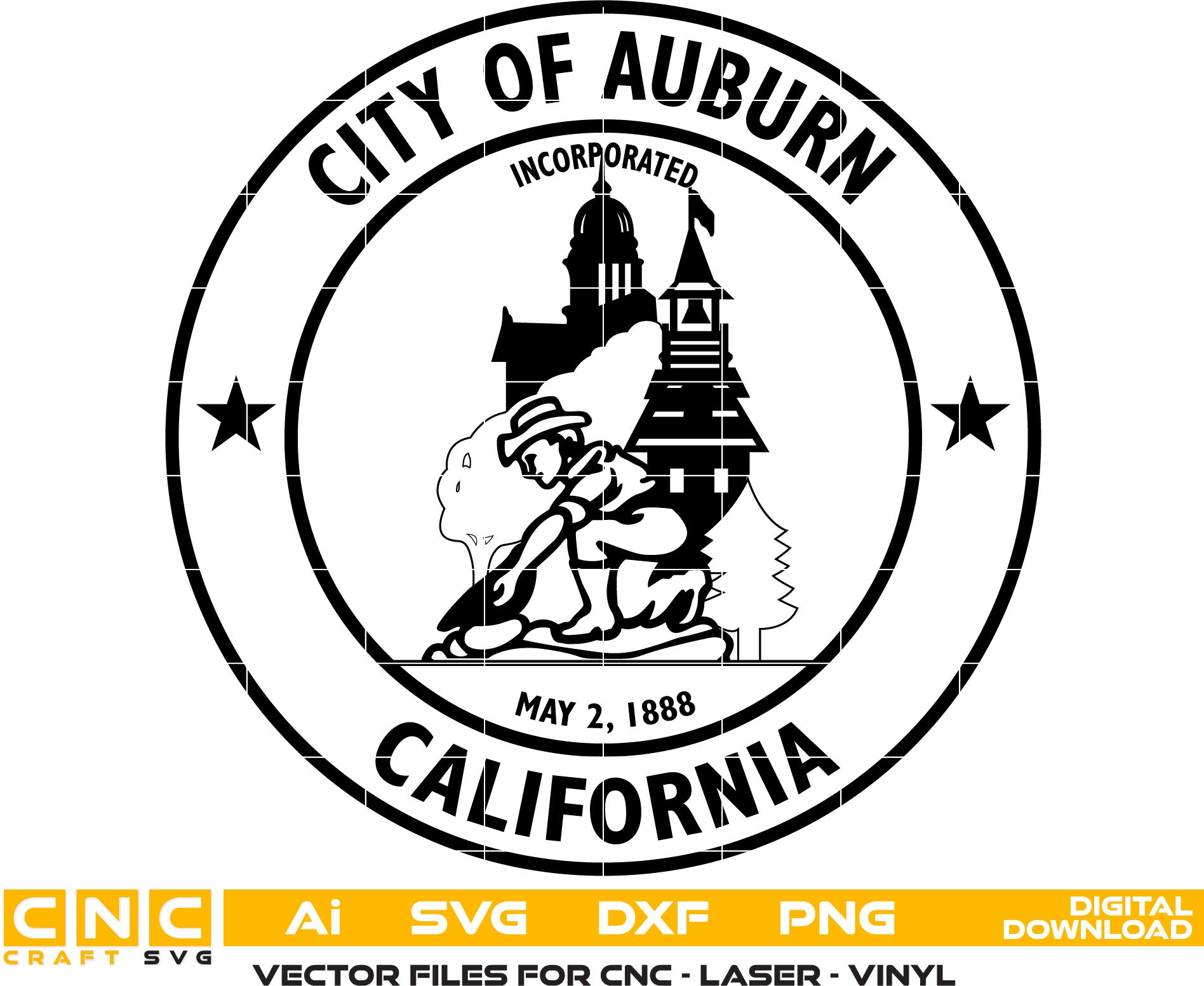 City of Auburn Seal, California Seal Vector Art, Seal Svg Digital file