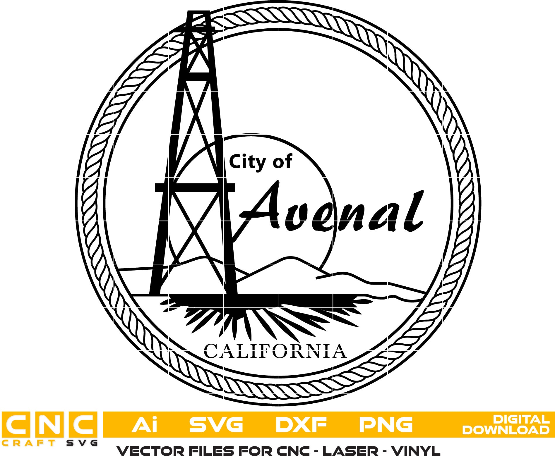 City of Avenal Seal Vector Art, California Seal Svg, Seal Vector Art