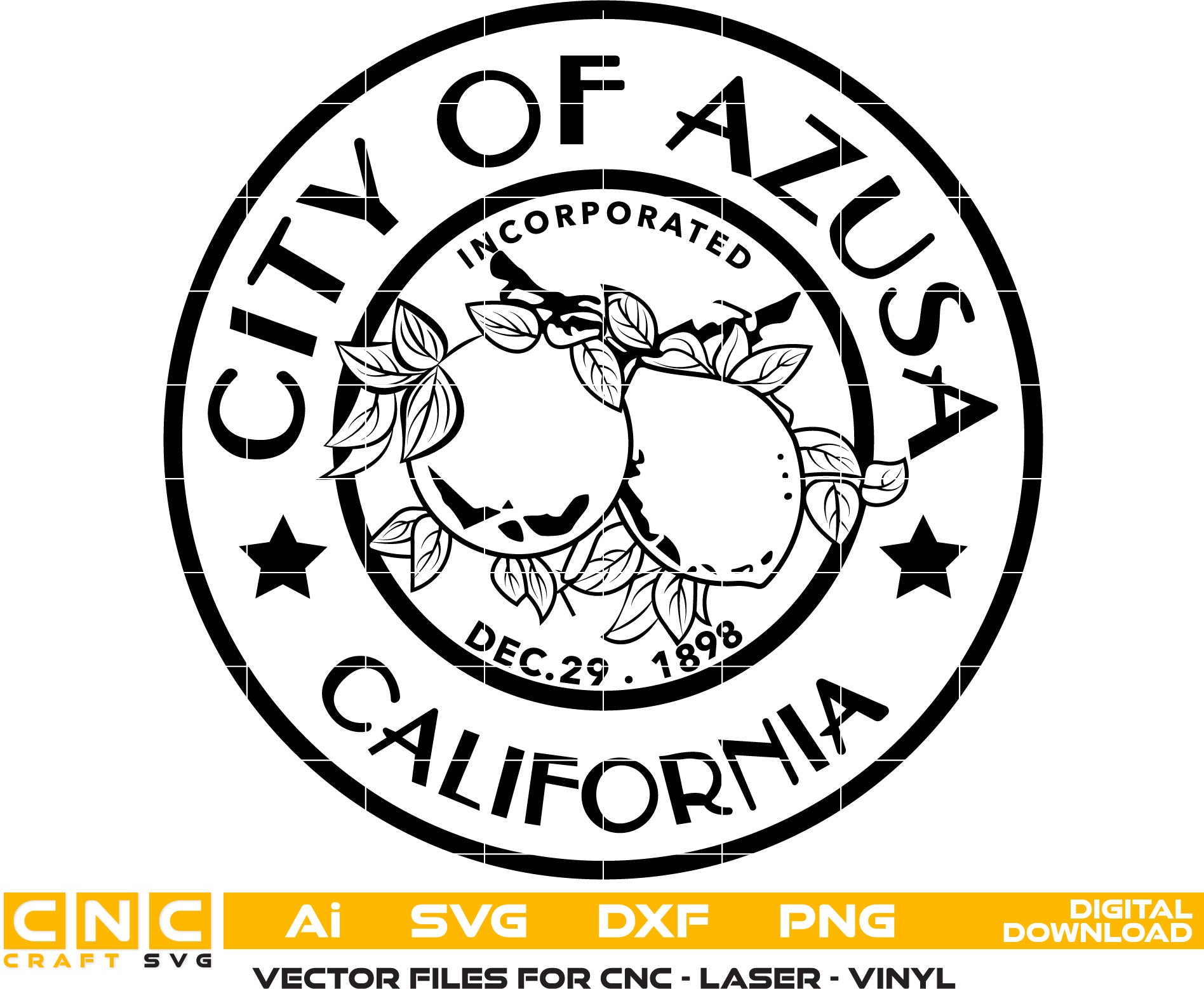 City of Azusa California Seal, City of Azusa California Logo, Azusa California Vector art