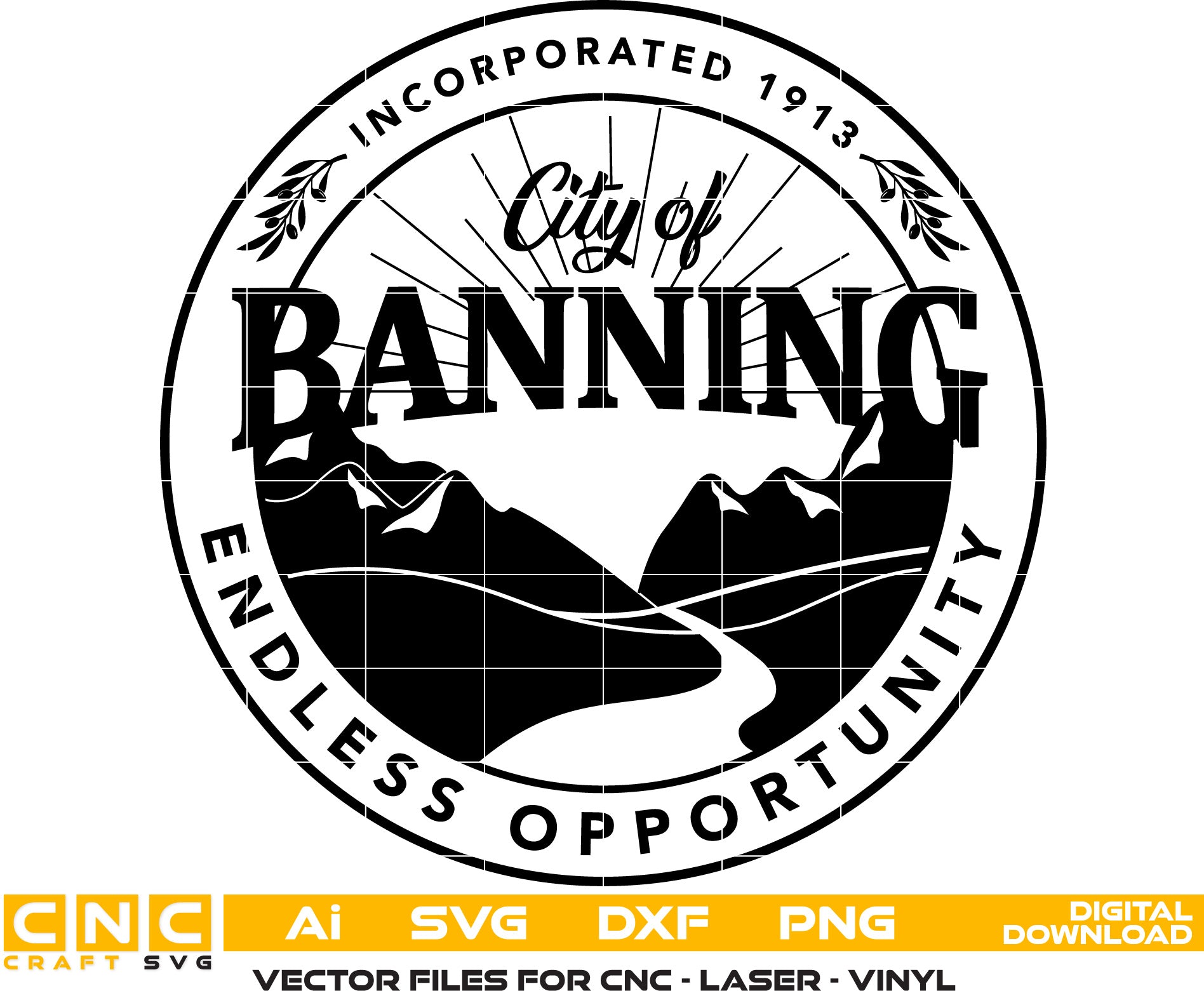 City of Banning Seal Vector Art, California Seal Svg, Seal Vector Art