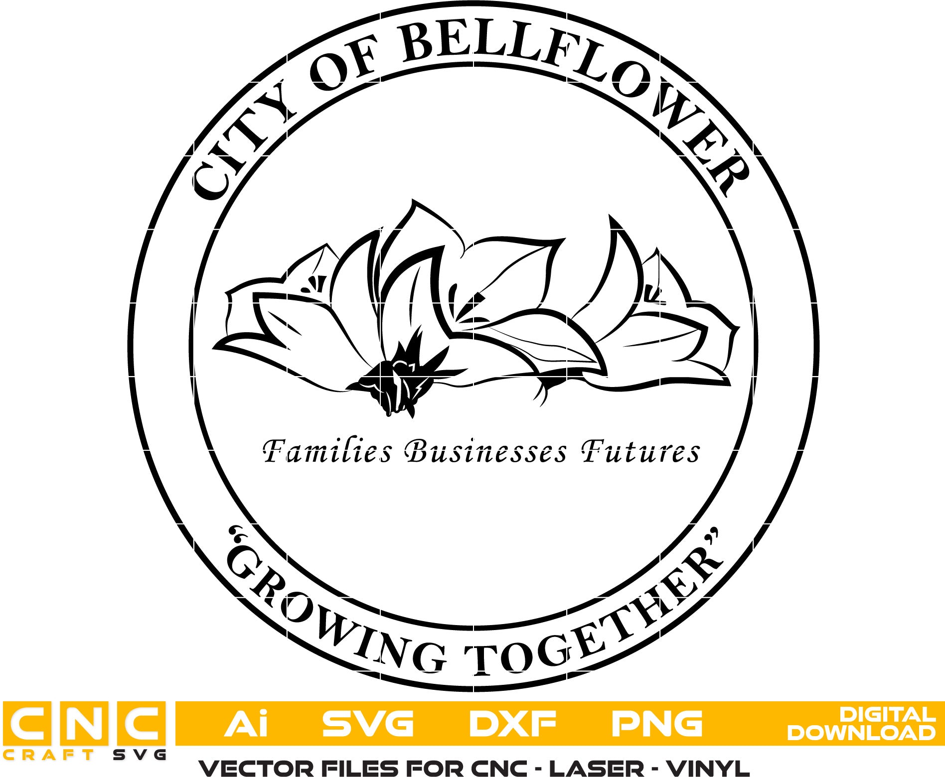 City of Bellflower Seal Vector Art, California Seal Svg, Seal Vector Art