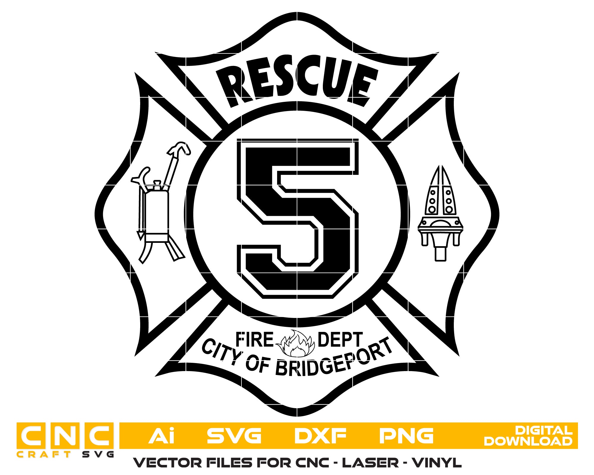 City of Bridgeport Fire Rescue Badge