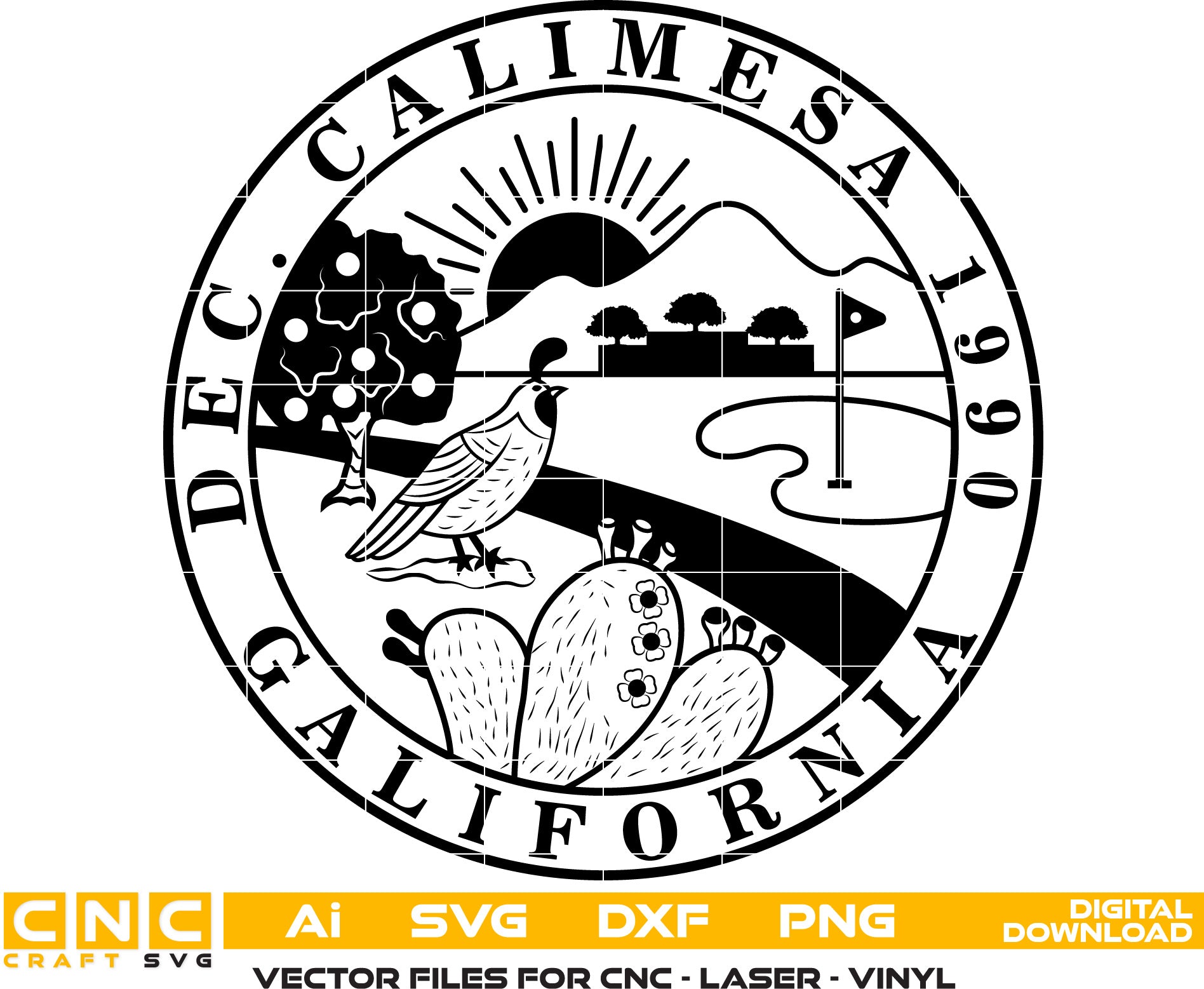 City of Calimesa Seal California Vector Art, City of Calimesa Logo Svg digital file