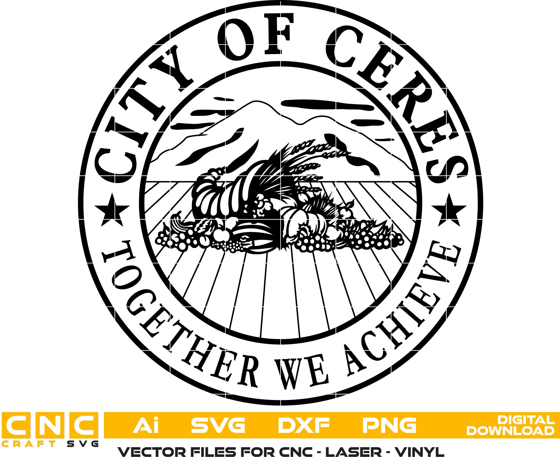 City of Ceres Seal, City of Ceres Logo, City of Ceres vector art, Vector out line